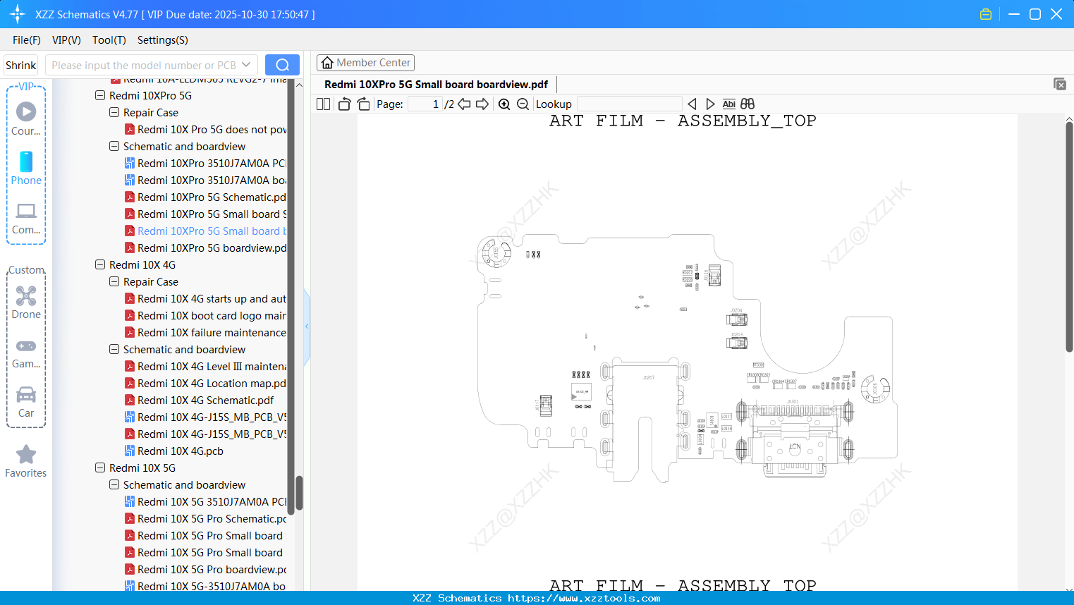 Xiaomi Redmi 10XPro 5G Small Board Boardview